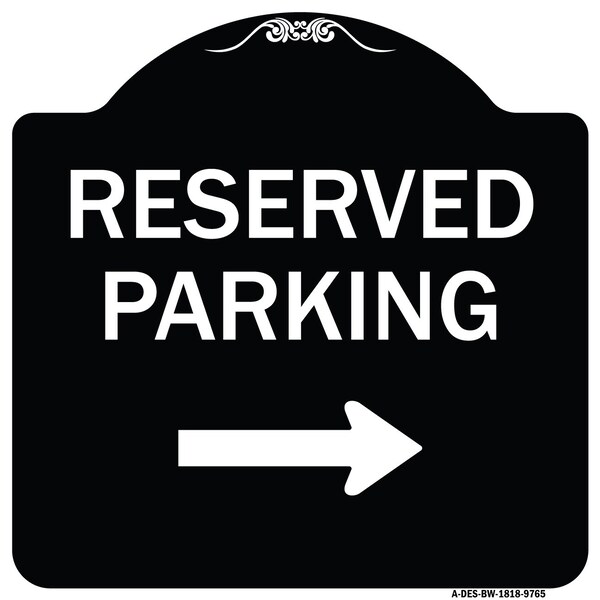 Designer Series-Reserved Parking 2, Black & White Heavy-Gauge Aluminum, 18" x 18", BW-1818-9765